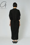 mame kurogouchi crepe deep V neck dress MM22SS DR040